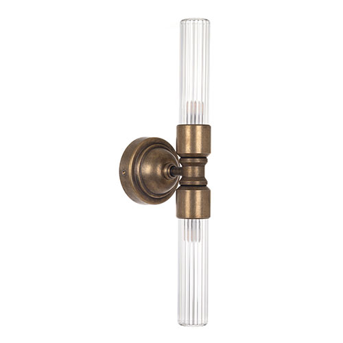 Dorset Fluted Wall Light in Antiqued Brass