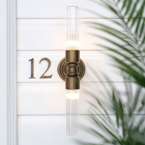 Dorset Fluted Wall Light in Antiqued Brass
