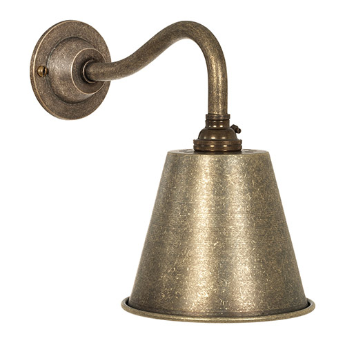 Club Wall Light in Antiqued Brass