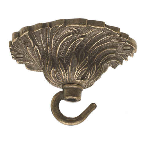 Rococo Ceiling Hook in Antiqued Brass