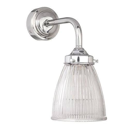 Fisher Bathroom Wall Light With Eliot Arm in Nickel