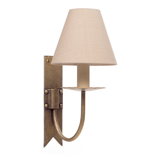 Single Cottage Wall Light in Antiqued Brass