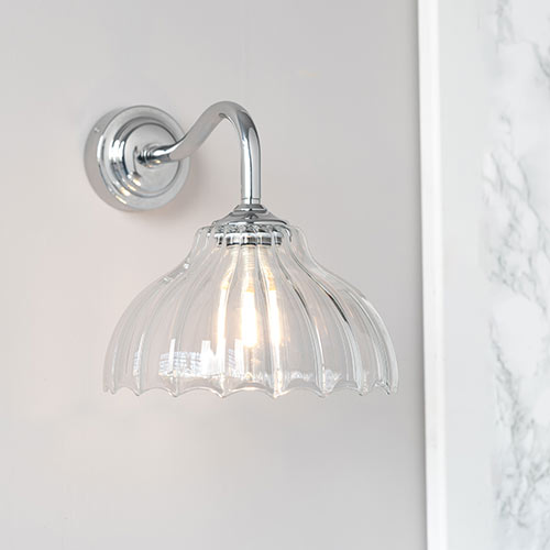 Octavia Fluted Bathroom Wall Light with Byron Arm