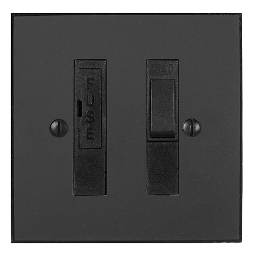 13amp Fused Switch Beeswax Bevelled Plate, Black Insert
