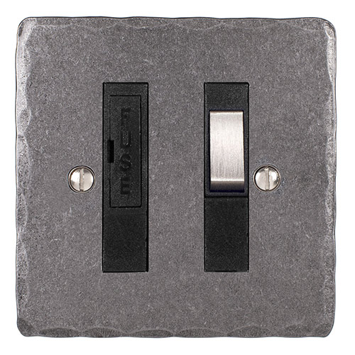 13amp Steel Fused Switch Hammered
