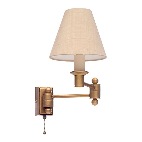 Hanson Wall Light in Old Gold with Pull Cord