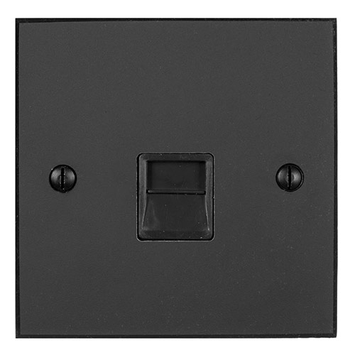Master Telephone Socket Beeswax Bevelled Plate, Black Insert