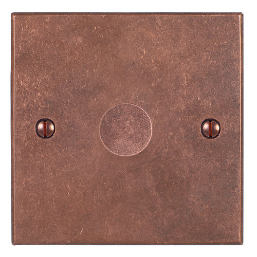 1 Gang Rotary Dimmer Heritage Copper Bevelled Plate