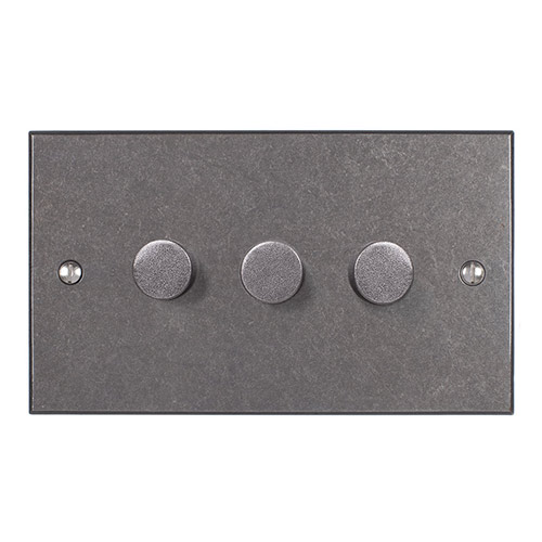 3 Gang Rotary Dimmer Polished Bevelled Plate
