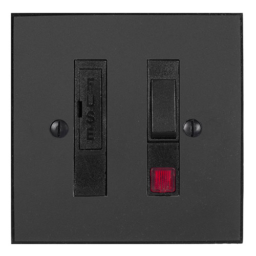 Fused Switch + Neon with Black Inserts & Matt Black Bevelled Plate