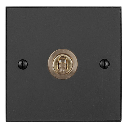 1 Gang Brass Dolly Switch Beeswax Bevelled Plate