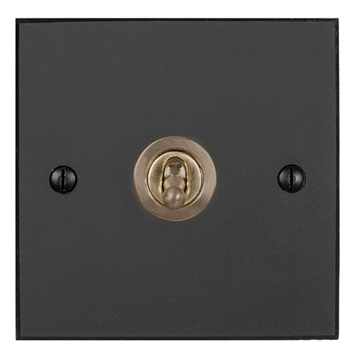 1 Gang Brass Dolly Switch Beeswax Bevelled Plate