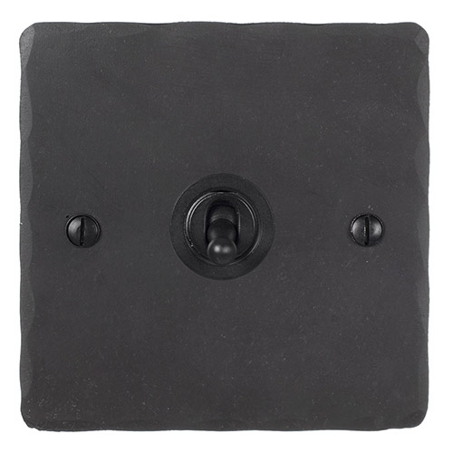 1 Gang Black Dolly Switch Beeswax Hammered Plate