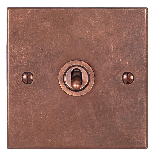 1 Gang Copper Dolly Switch Heritage Copper Bevelled Plate