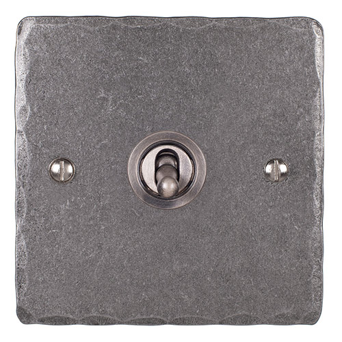 1 Gang Steel Dolly Switch Polished Hammered Plate