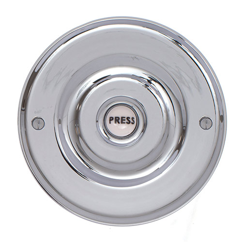 Door Bell Cover in Nickel with Ceramic Bell Push