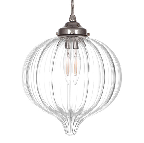 Ava Glass Pendant Light in Polished