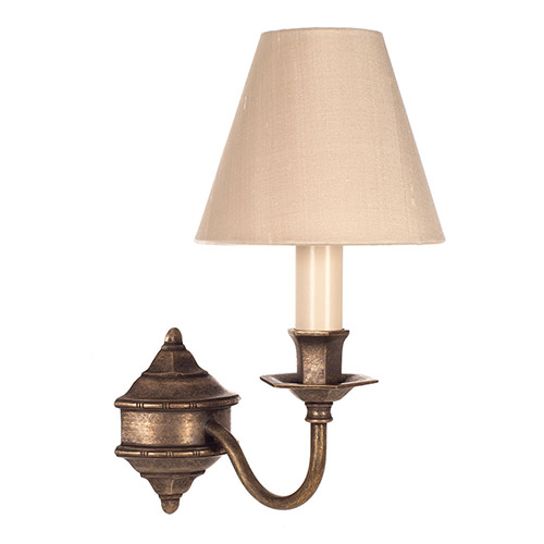 Single Brancaster Wall Light in Antiqued Brass