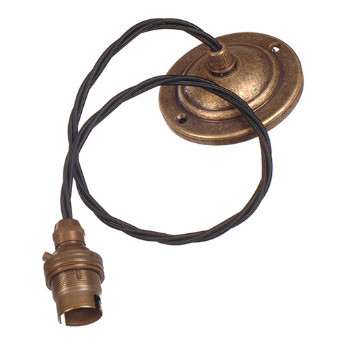 Antiqued Brass Rose 50cm Black Cable (BC)
