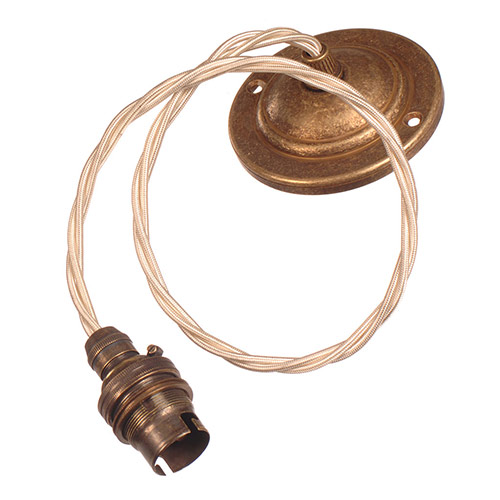 Antiqued Brass Rose 50cm Cream Cable (BC)