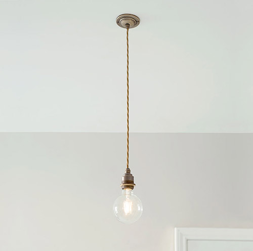 Antiqued Brass Rose 50cm Bronze Cable (ES)