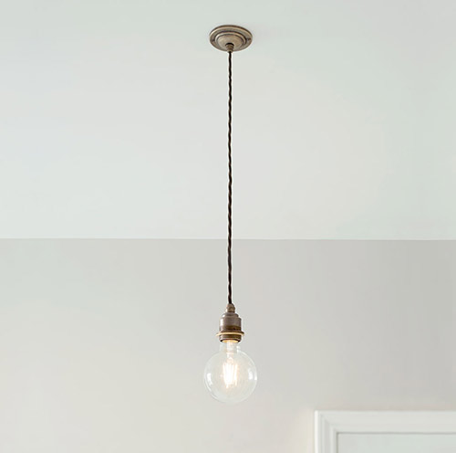 Antiqued Brass Rose 50cm Dark Brown Cable (ES)