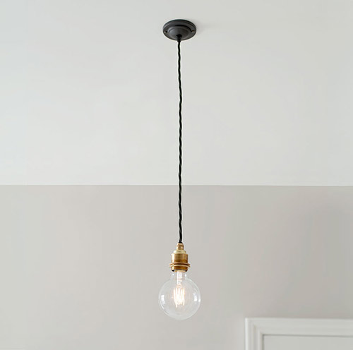 Matt Black Rose 50cm Black Braided Cable (ES)