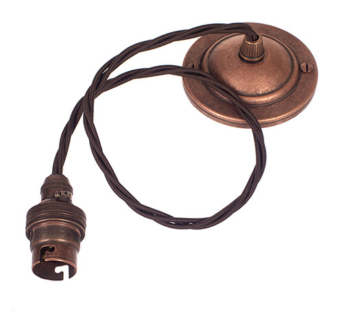 Pendant Lampholder in Heritage Copper