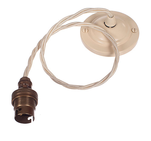 Plain Ivory Rose 50cm Cream Cable (BC)