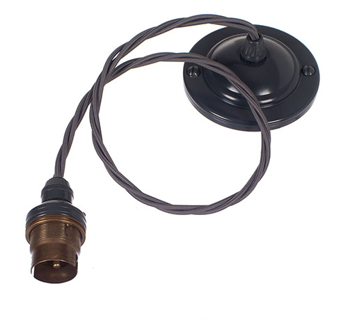 Slate Grey Rose 50cm Dark Grey Cable (BC)
