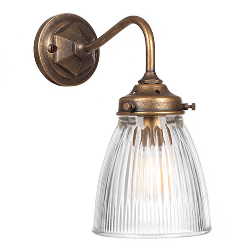 Fisher Wall Light in Antiqued Brass
