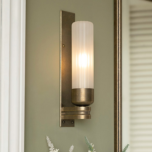 Raydon Fluted Wall Light with frosted glass
