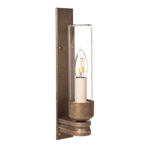 Raydon Wall Light in Antiqued Brass (Plain Glass)
