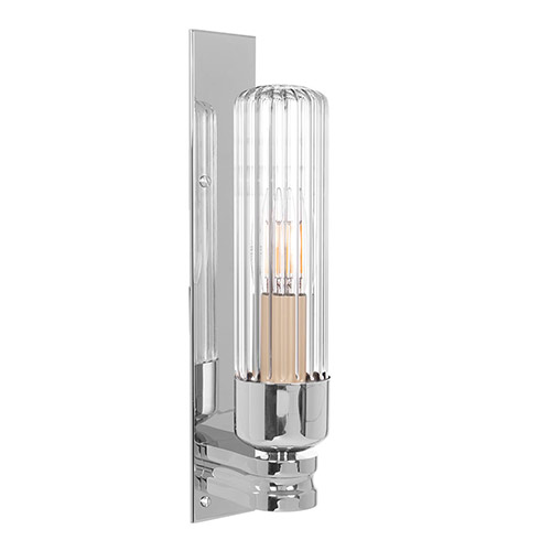 Raydon Wall Light in Nickel Plate (Fluted Glass)
