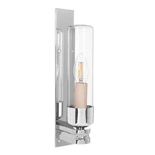 Raydon Wall Light in Nickel Plate (Plain Glass)