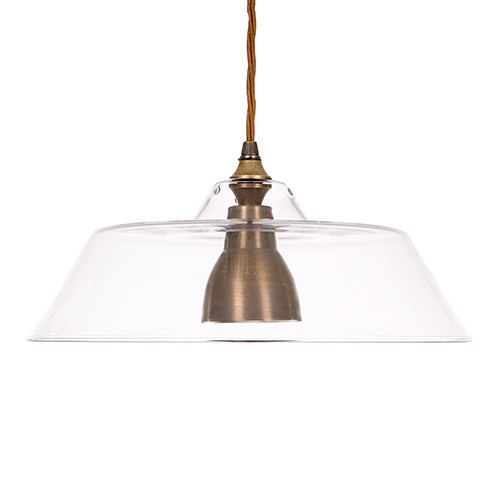 Lynfield Glass Pendant Light in Antiqued Brass