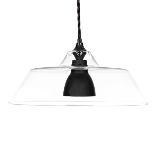 Lynfield Glass Pendant Light in Matt Black