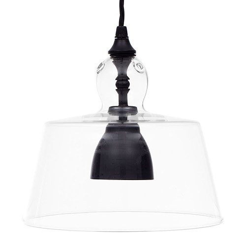 Lovell Glass Pendant Light in Matt Black