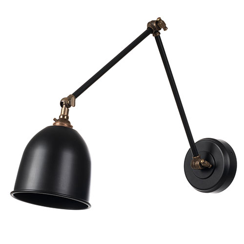Borough Articulated Wall Light in Matt Black