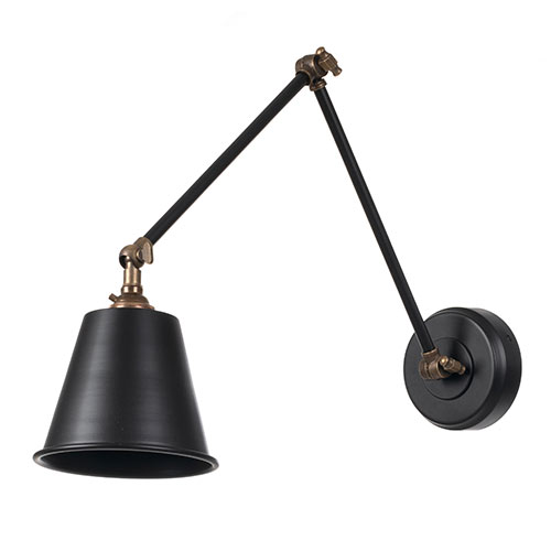Club Articulated Wall Light in Matt Black