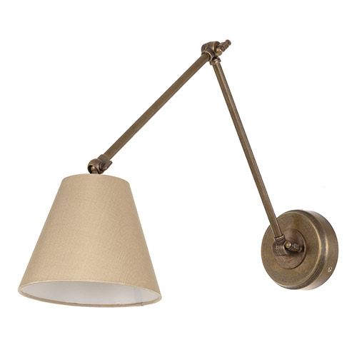 Articulated Wall Light in Antiqued Brass