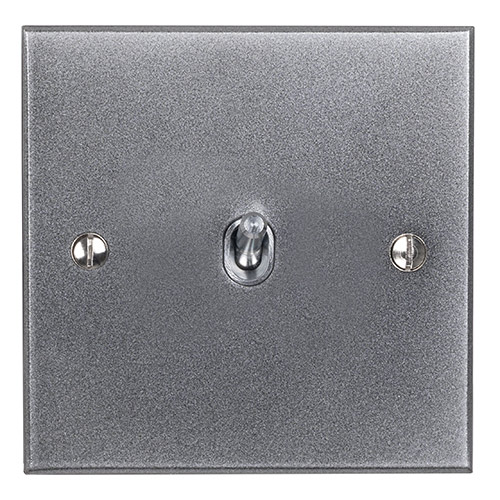 1 Gang Steel Toggle Switch Polished Bevelled Plate