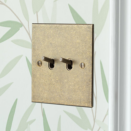 2 Gang Brass Toggle Switch