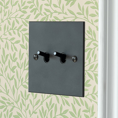 2 Gang Black Toggle Switch