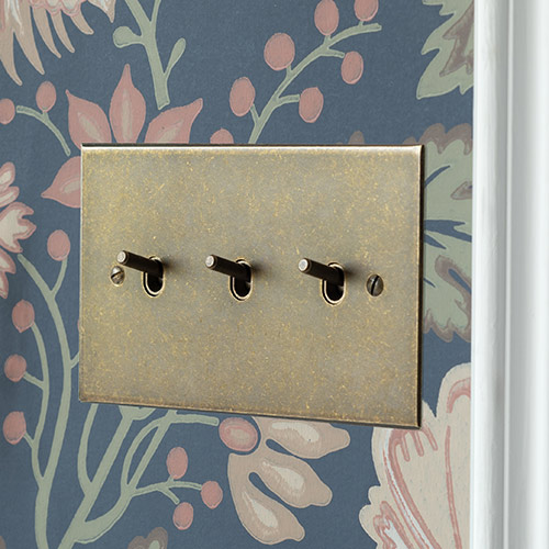 3 Gang Brass Toggle Switch