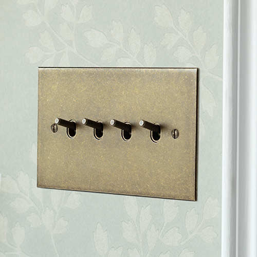 4 Gang Brass Toggle Switch