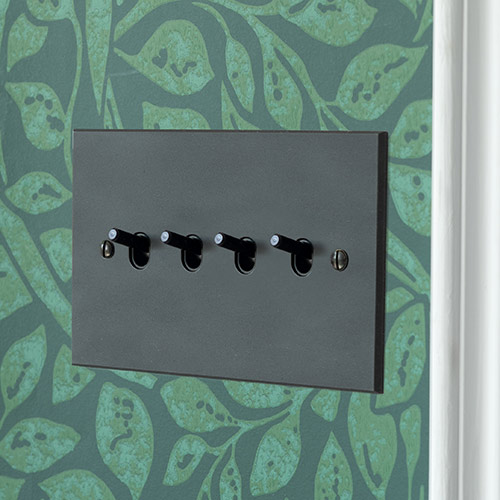 4 Gang Black Toggle Switch