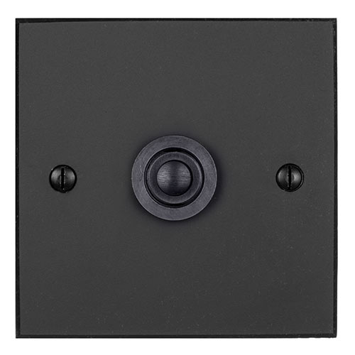 1 Gang Black Button Switch Beeswax Bevelled