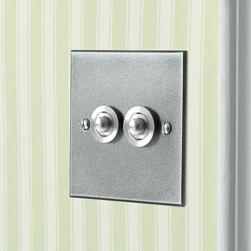 2 Gang Steel Button Switch