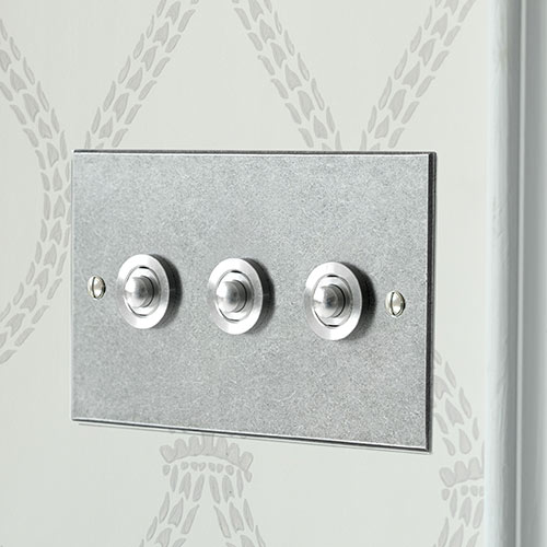 3 Gang Steel Button Switch